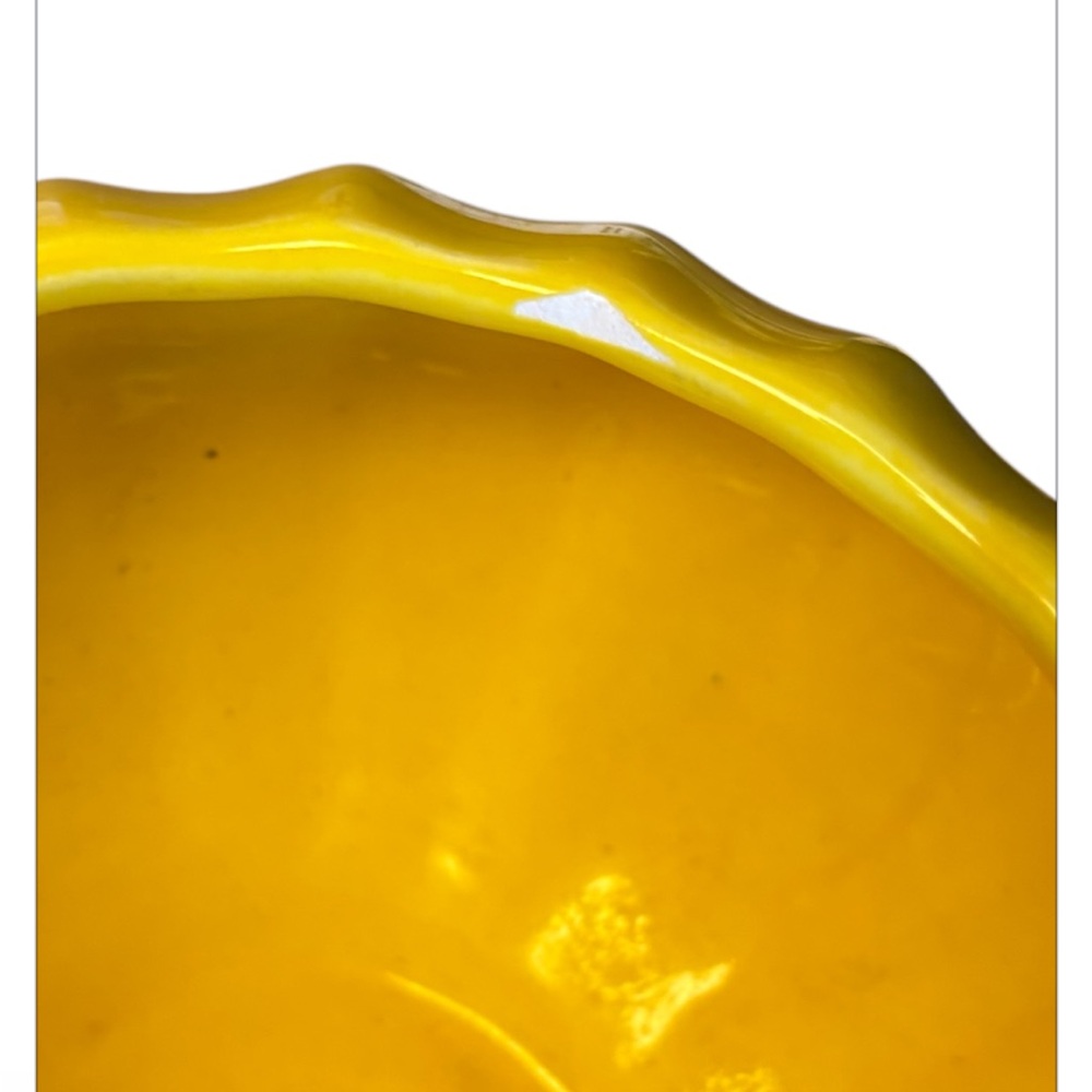 Bright Yellow Glazed Ceramic Planter. - Picture 5 of 6